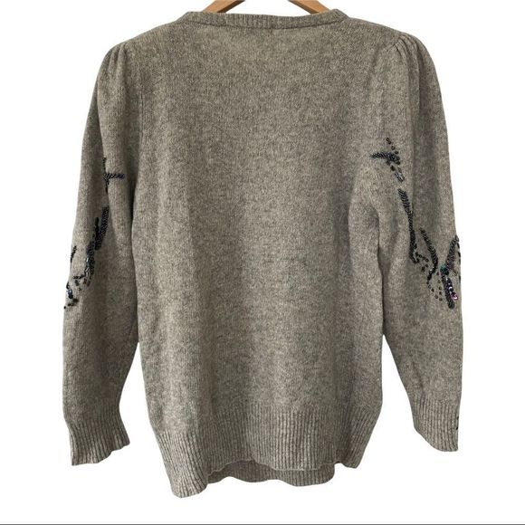 Gray Embellished Crew Neck Sweater - Picture 5 of 8